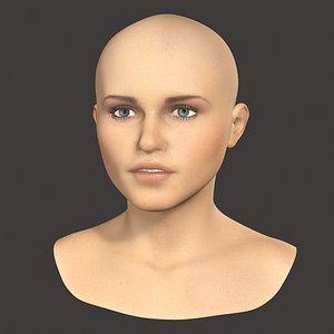 polygonal female head 3d model