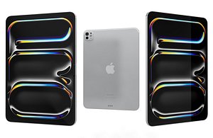 3D Apple iPad Pro 11 Silver Low Poly