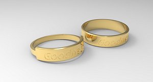 Goodness Couple Ring Gold 3D