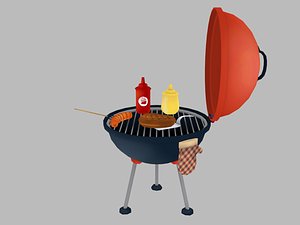 barbeque sausages meat 3D model