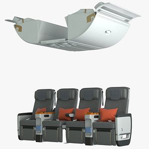 3D premium economy airplane seat model