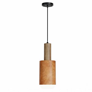 3D Wood and Leather Python Modern Pendant