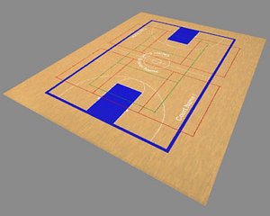 3d model of basketball court gym floor