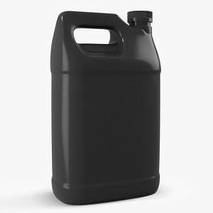 Square-Shaped Plastic Jug For Oil or Detergent Black 3D model