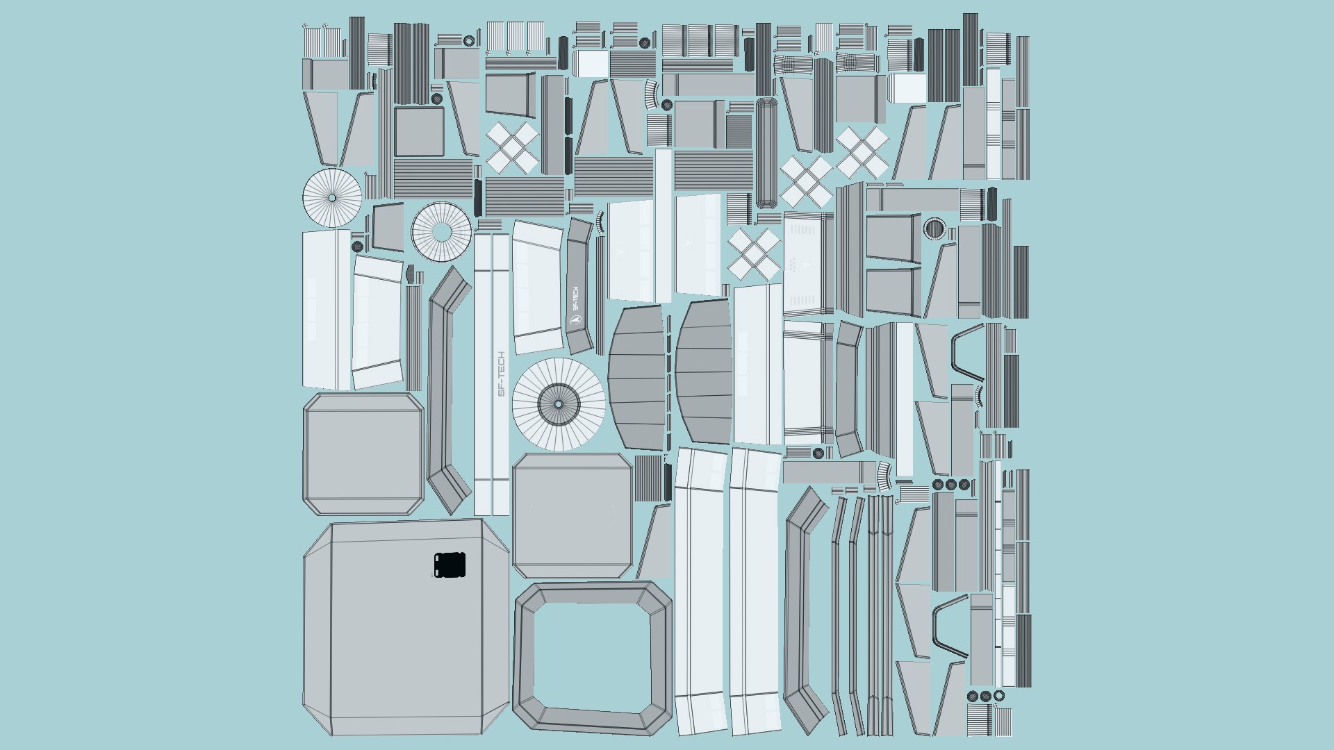 SciFi Facility B02 White Gray - Sci Fi Exterior Design 3D Model ...