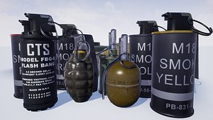 asset grenade 3D model