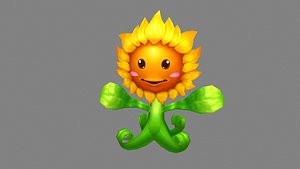 3D Cartoon plant mascot - flower fairy - sunflower A model