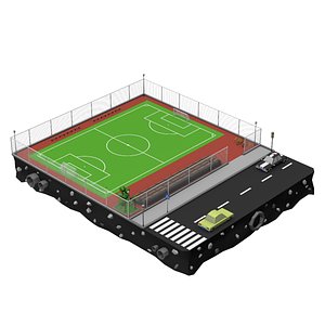Football Soccer Field Low Poly 3d Model