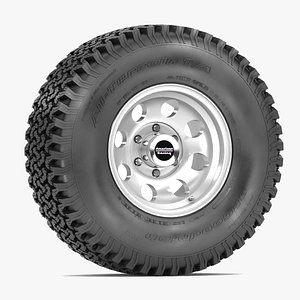 3d model road wheel tire