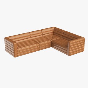 Strato 4 piece leather sectional sofa