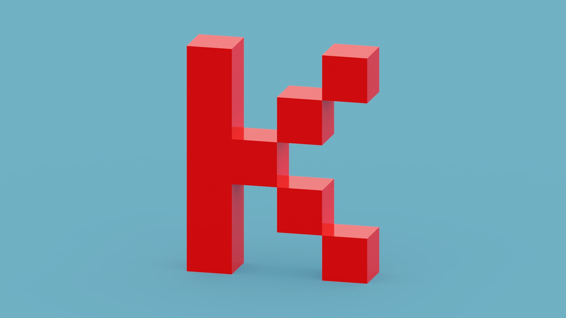 3D Pixel Letter K - TurboSquid 1981352