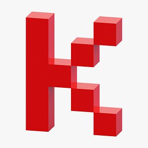 3D Pixel Letter K