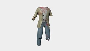 3D Zombie Clothing Color 09 Cartoon - Undead Character Design model