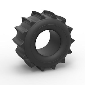 3D model Diecast Tire Version 1 of Formula off road Scale 1 to 25