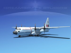 cargo lockheed c-130 hercules air 3d obj