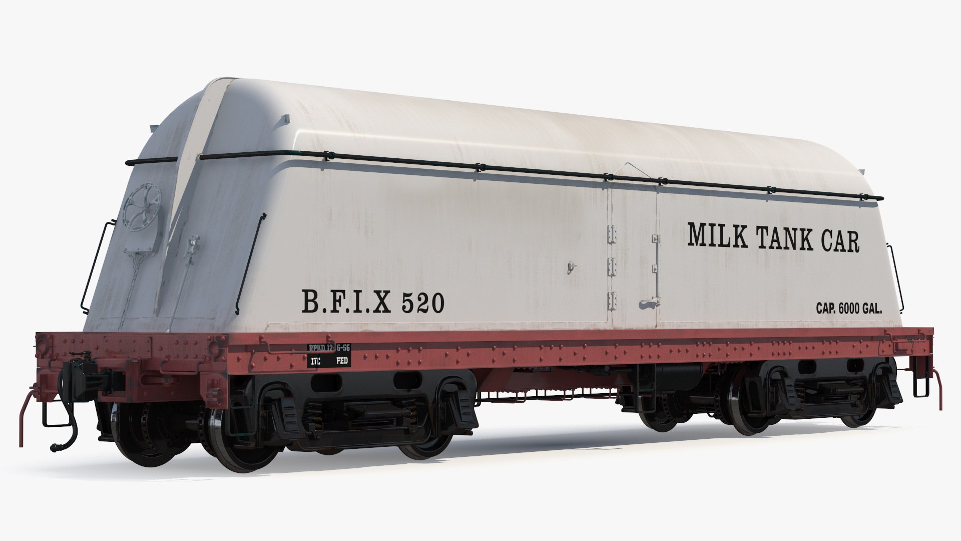 Milk Tank Railroad Car 3D model preview