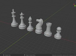 Low poly chess pieces