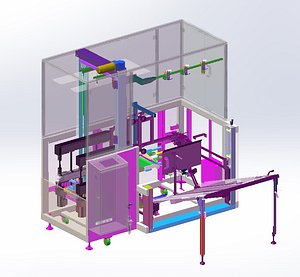 3D Automatic Carton Box Peeling Folding and Taping Machine 3D CAD Model model