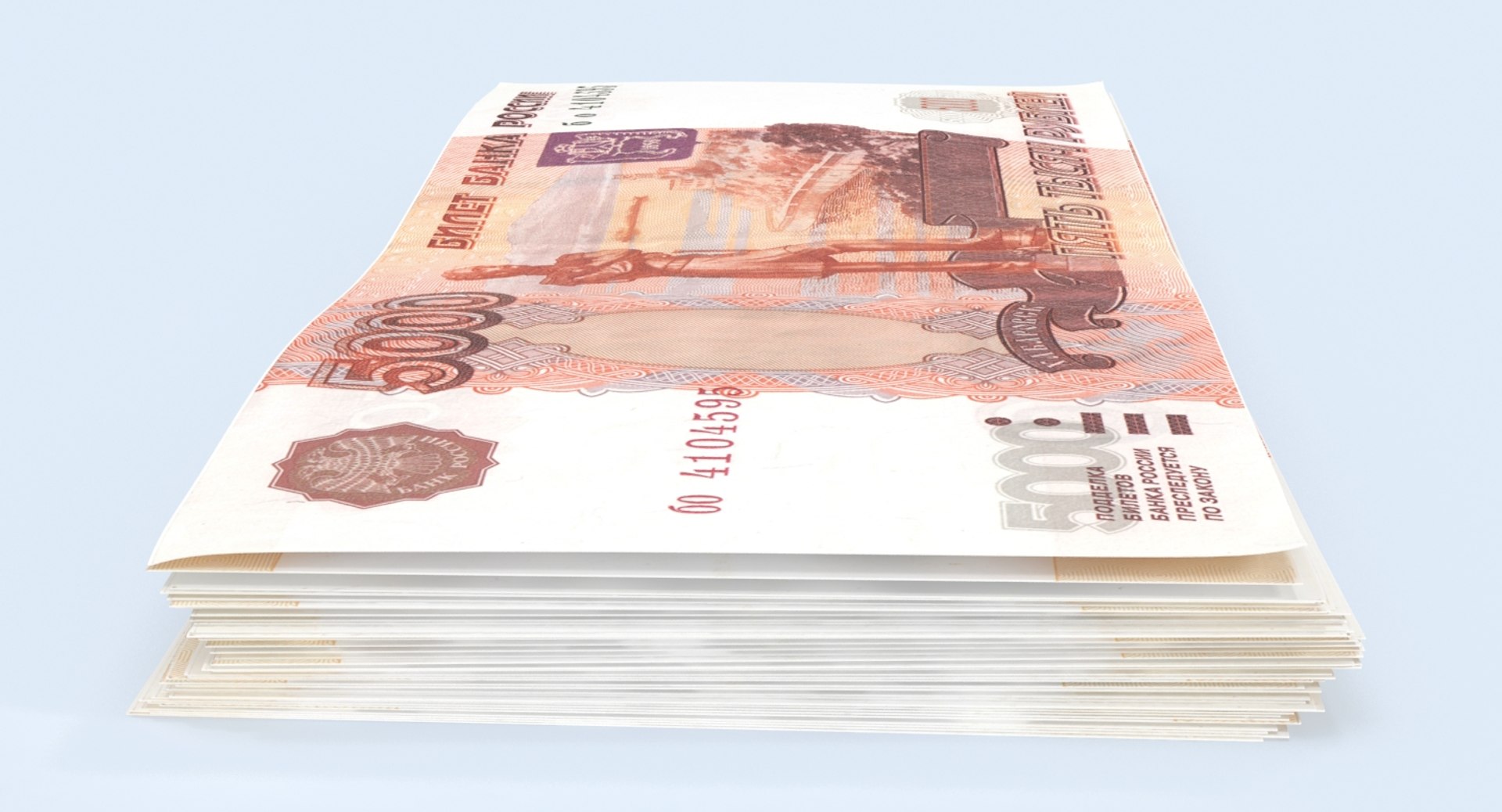 3d 5000 Ruble Note Stack