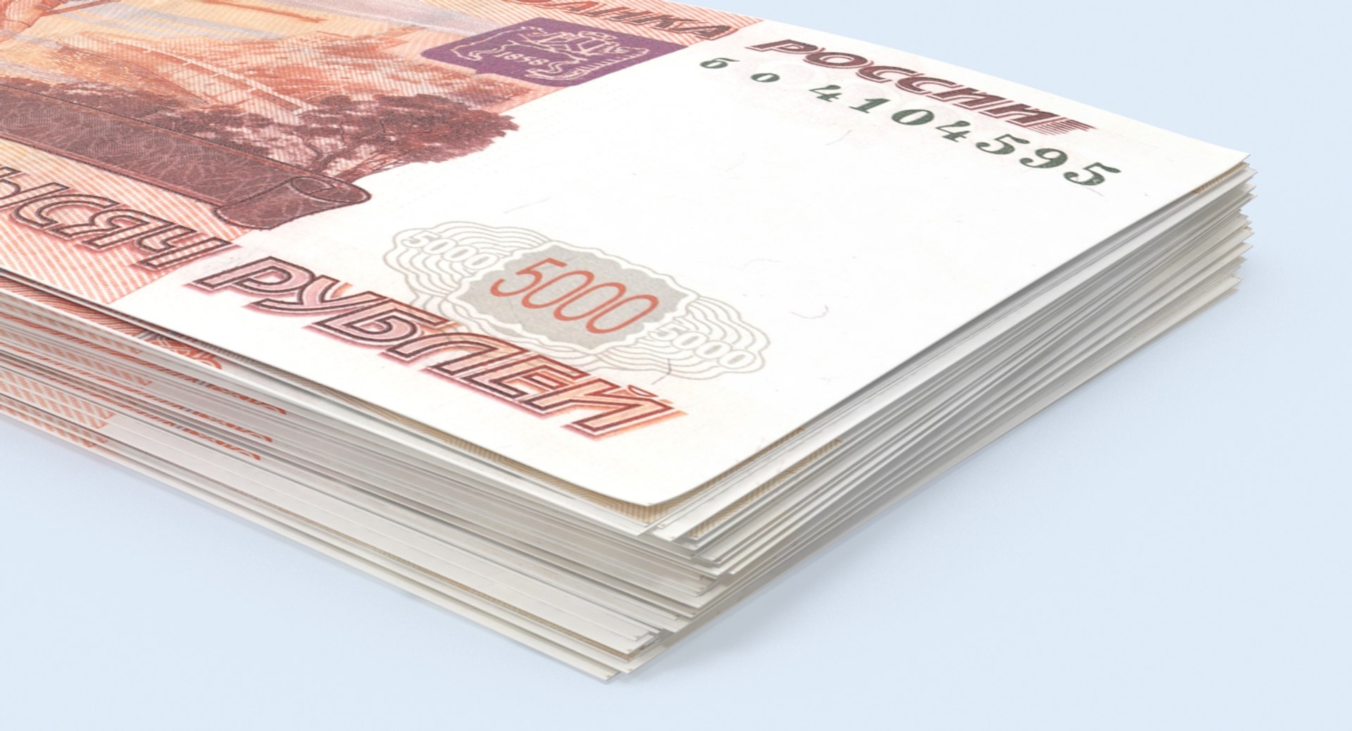 3d 5000 Ruble Note Stack
