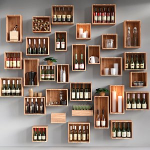 Shelves with alcohol