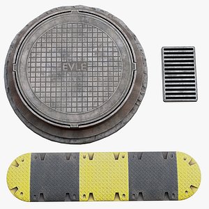 Road Props Pack Realtime 3D model