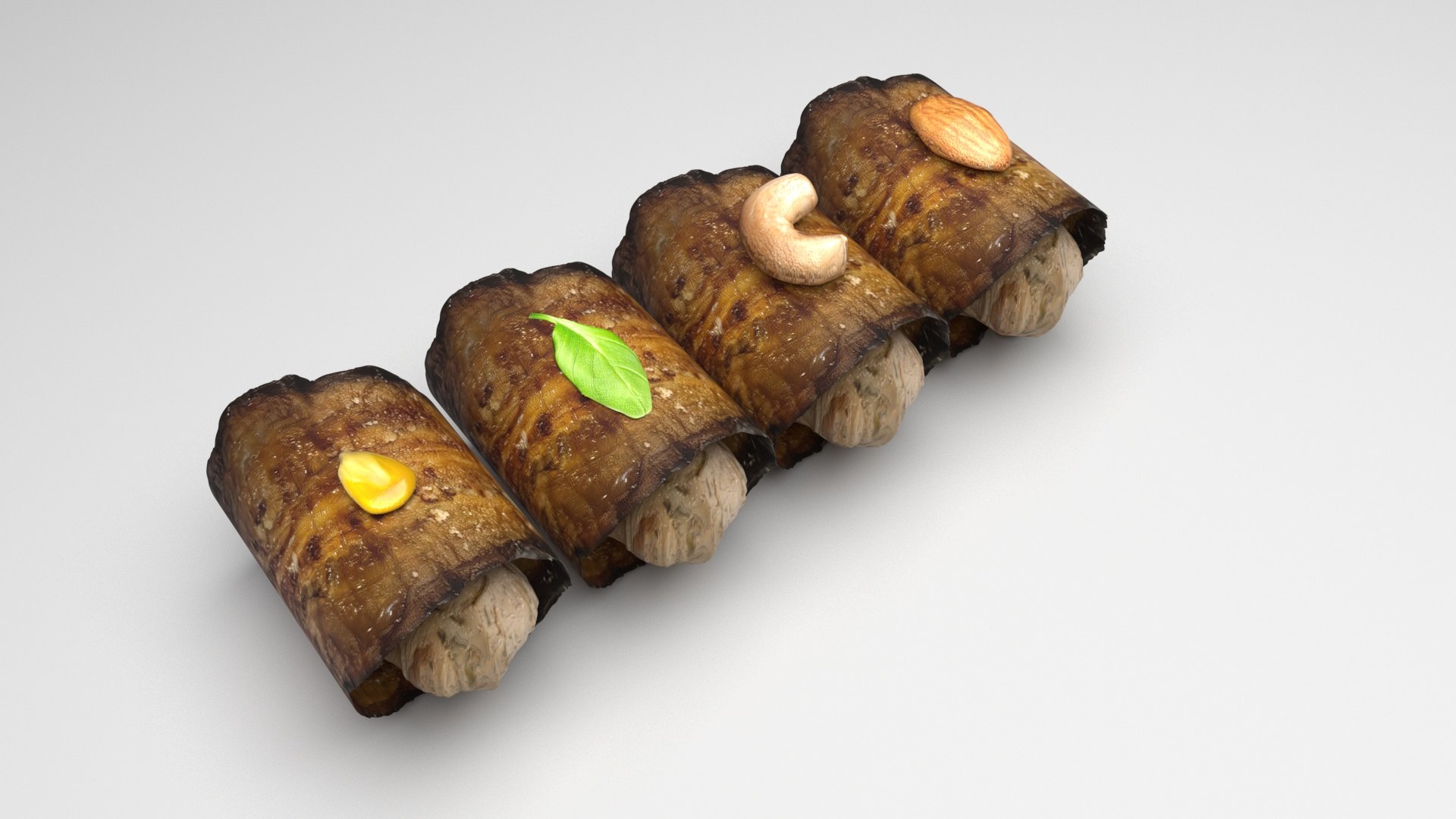 3D Eggplant Rolls https://p.turbosquid.com/ts-thumb/CG/ILjW4O/IU/eggplantrolls4/jpg/1723535886/1920x1080/fit_q87/fc336c7dc5e3f5a774a7209a2959eabf529a6111/eggplantrolls4.jpg