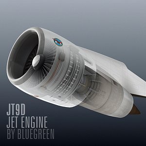 jt9d jet engine 3d model