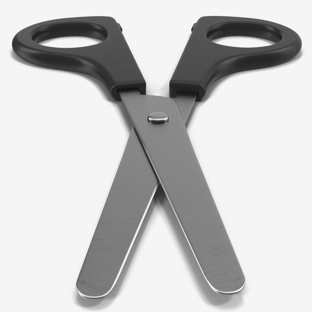 Scissors 2 Black 3D Model 3D model preview