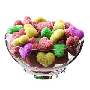 3D Sugar coated gummy hearts Corona