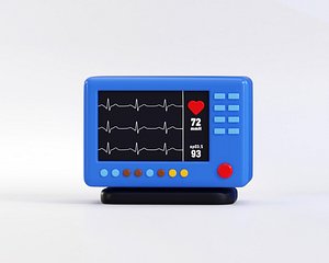 Medical Heart ECG Monitor 3D model
