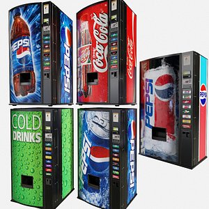 5 Soda Vending Machines 3D model