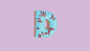 3D Donuts Alphabet D 3D model