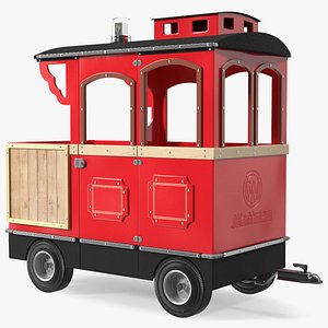 Red Railway Carriage Mini Express 3D model