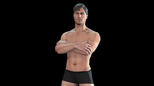 Base Mesh Censore and nude Evro Male 3D model