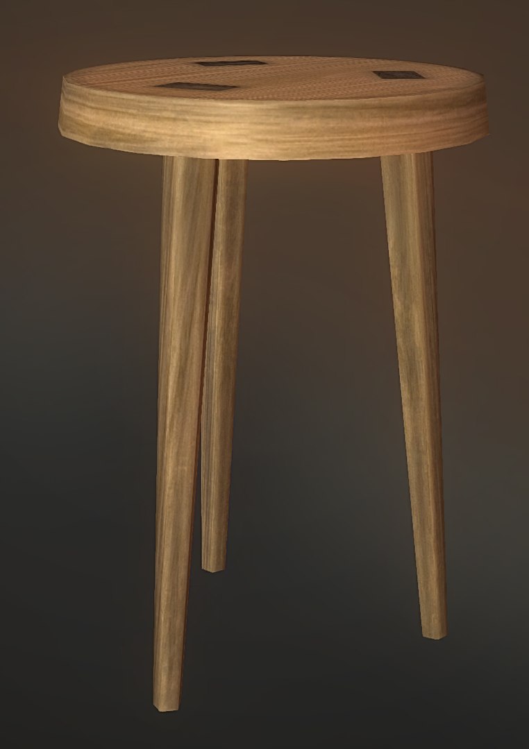 Free Wooden Stool 3d Model