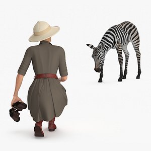 Explorer and Zebra Foal 3D model