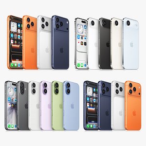 Apple iPhone 17 collection v2 All colors 3D model