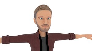 cartoon pewdiepie 3D model