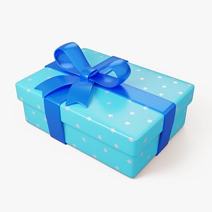 Stylized Blue Gift Box model