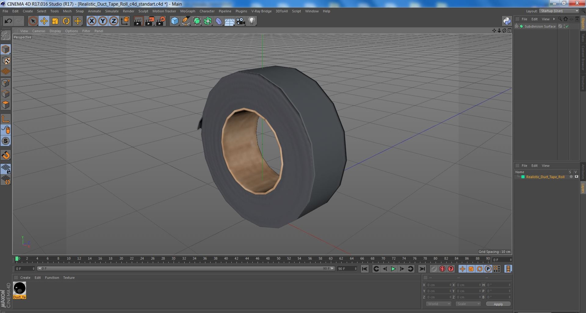Realistic Duct Tape Roll 3D model https://p.turbosquid.com/ts-thumb/CG/uQR4NI/Sf/realisticducttaperoll3dmodel021/jpg/1711295748/1920x1080/fit_q87/845ff8b29c3b19d3a3d7030a9b04c5d0b65443e7/realisticducttaperoll3dmodel021.jpg