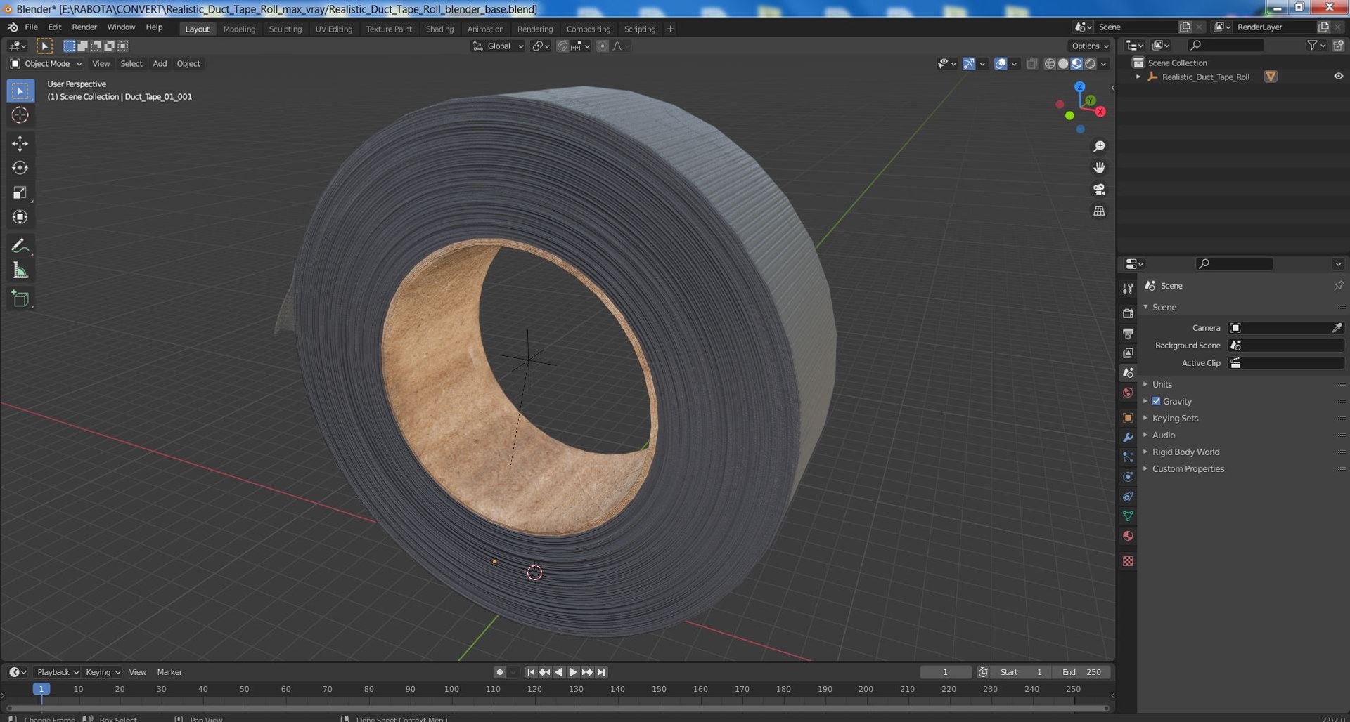 Realistic Duct Tape Roll 3D model https://p.turbosquid.com/ts-thumb/CG/uQR4NI/Wc/realisticducttaperoll3dmodel019/jpg/1711295738/1920x1080/fit_q87/65d726799a176ad1f512c2747ec8721a77aa8da3/realisticducttaperoll3dmodel019.jpg