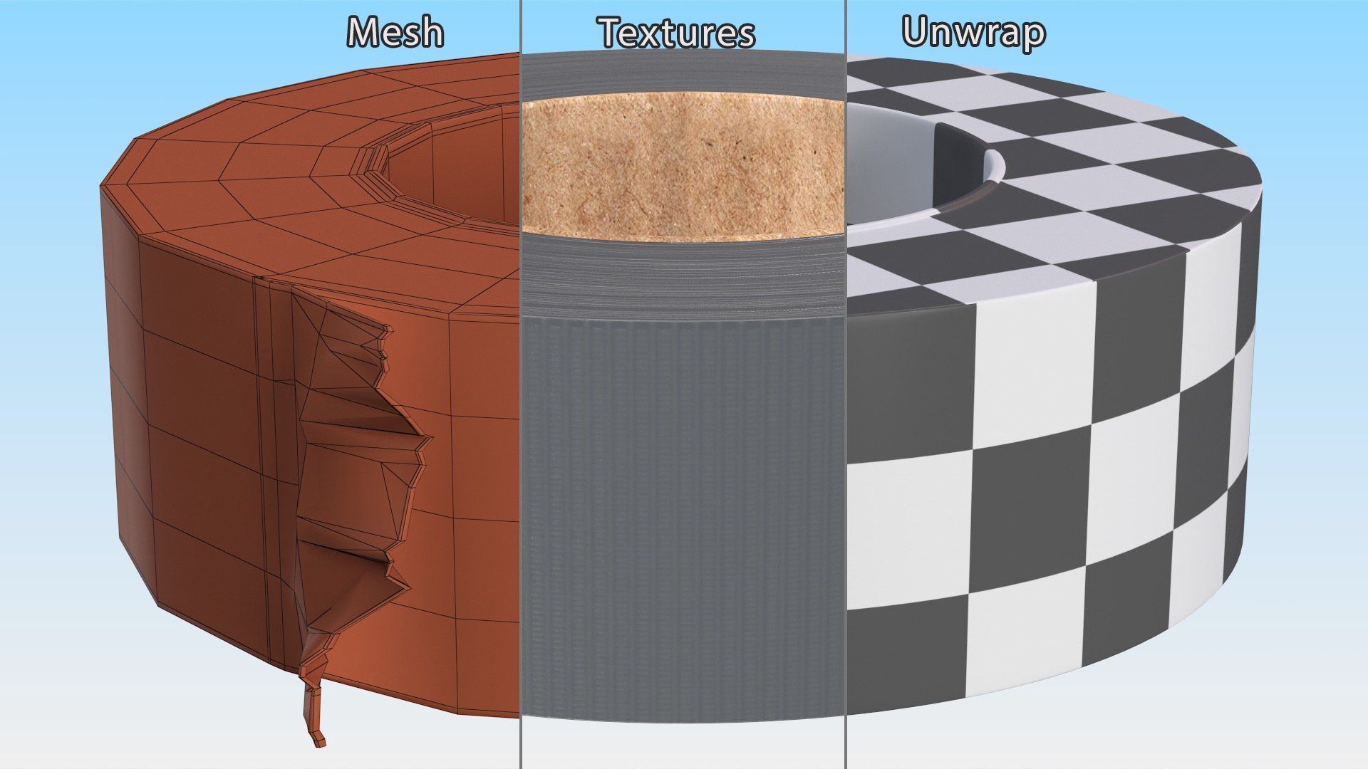 Realistic Duct Tape Roll 3D model https://p.turbosquid.com/ts-thumb/CG/uQR4NI/og/realisticducttaperoll3dmodel014/jpg/1711295711/1920x1080/fit_q87/b049900ed6cb9dade9c192ae4d2769e57fb83853/realisticducttaperoll3dmodel014.jpg