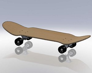 old school pool skateboard 3d model