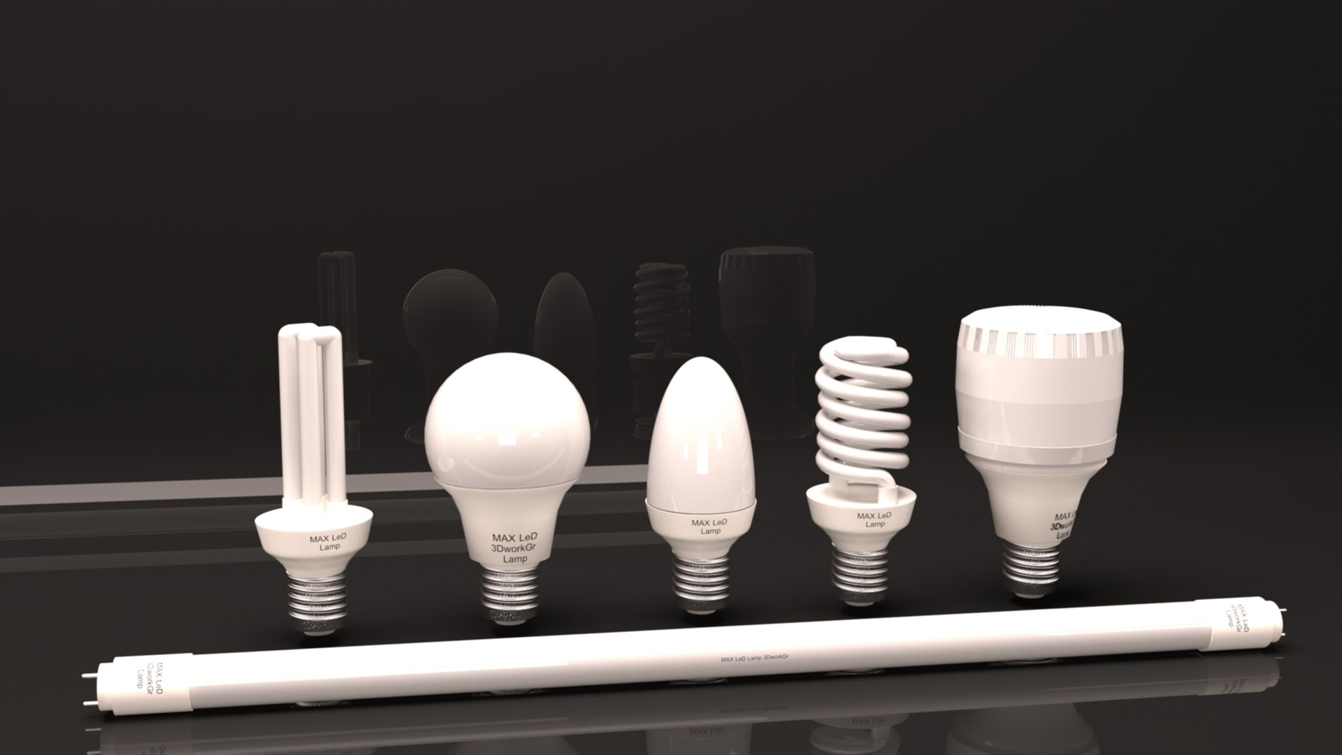 3D LED Bulb Set 3D Model Model - TurboSquid 2546902