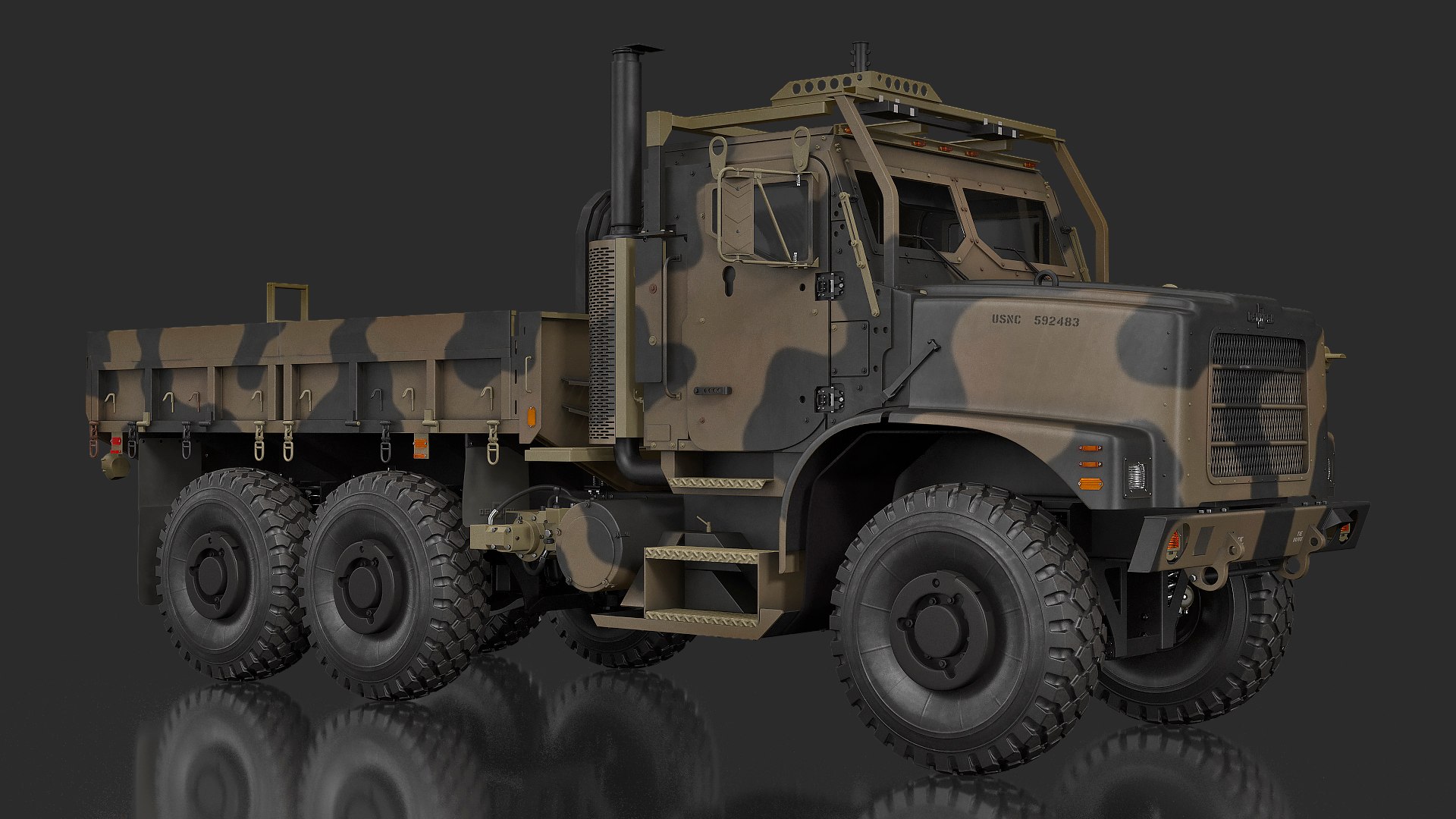 OshKosh MTVR MK23 Sand Camo 3D model preview