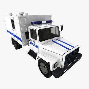 russian police gaz 3307 3d model