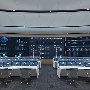 3D Monitoring room Command Center Control room model