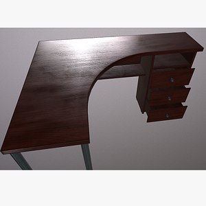 Wooden Office desk 3D model