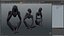 Abstract Human Figures Black